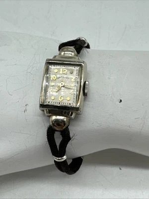 ВИНТАЖНЫЙ HAMILTON ЖЕНЩИН 14K ЗОЛОТО ЗАПОЛНЕННОЕ GF БЕЛОЕ СЕРЕБРО ЧАСЫ - Изображение 1 из 4