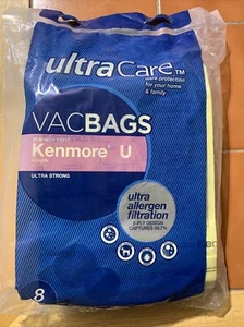 Kenmore Vacuum Bag U Set Of 8 Allergent Filtration Bags Replaces 50688 50680 - Picture 1 of 2