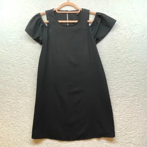 Express Dress Women Extra Small Black Cold Shoulder Sheath Keyhole Mini Stretch - Picture 1 of 10