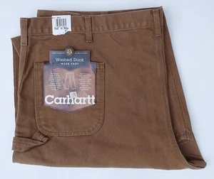 Carhartt Washed Duck Utility Work Pant Mens 52x30 Loose Fit Brown B11 w/ Defects - Picture 1 of 8