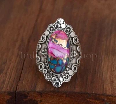 Banda de cóctel rosa turquesa llamativa para su banda de filigrana para mujer Foto 1 de 4