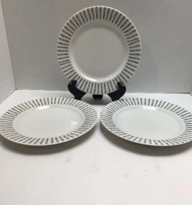 PIER 1 Salat Dessert Teller weiß mit schwarzem Messerrand Rand 3er Set  - Bild 1 von 11