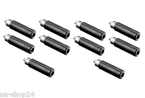 10x Mono Cinch Stecker auf Mono 6,3mm Klinken buchse Audio Adapter #03 - Bild 1 von 1