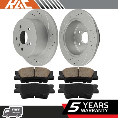 Rotores traseros perforados + pastillas de freno para Toyota Avalon Camry Lexus ES350 2013-2017 Foto 1 de 4