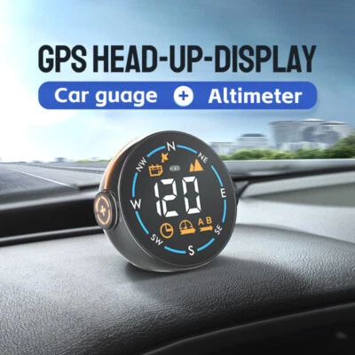 GPS Car On-Board Head Up Display LCD Digital Speedometer Compass Overspeed Alarm - Image 1 of 4