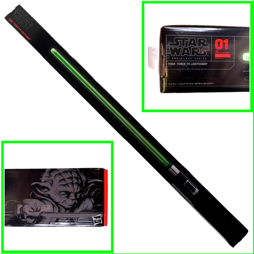 Star Wars Black Series Yoda Force FX 01 sable de luz verde Hasbro sellado Foto 1 de 4