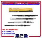 4X Heater Glow Plugs For Fiat 500 Doblo Idea Punto 1.3 D Multijet 46796050