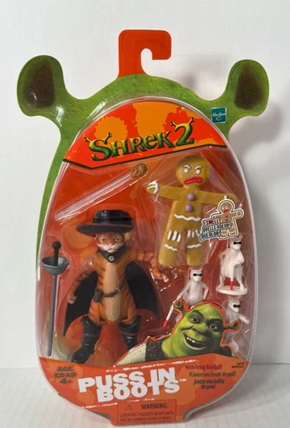 Shrek 2 Puss In Boots & Gingerbread Man Action Figure Hasbro 2004 NEW Cover