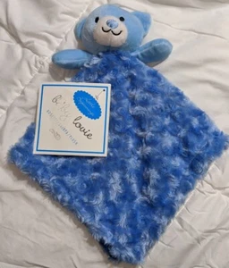 Neu mit Etikett Little Beginnings Blue Bear Lovey Sicherheitsdecke Minky Rosette Swirl - Bild 1 von 5