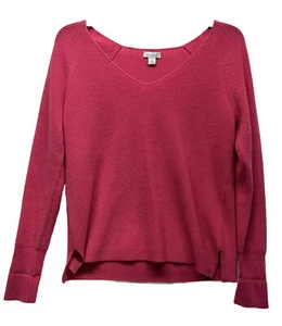 Sundance Damen Gr. S Rosa Langarm Rowan Kaschmir Pullover V-Ausschnitt Pulli - Bild 1 von 6