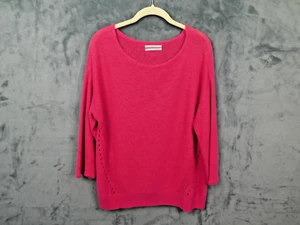 Anthropologie Sweater Womens Small Pink Linen Coastal Resort Cruise Preppy - Picture 1 of 8