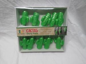 10-Count Lighted Copper Wire Cactus Fairy Lights Warm 8.5 ft NEW Dei