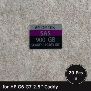 20pc of 619463 900GB SAS 2.5" HDD caddy tray label sticker for hpe G6 G7 - Afbeelding 1 van 1