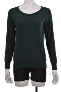 J Crew Womens Sweater Size M Green Solid Scoop Neck Long Sleeve Wool Top - Picture 1 of 4