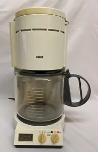 Vintage White BRAUN Coffee Maker 12 Cup Model 4073 Timer Auto On/Off  WORKS