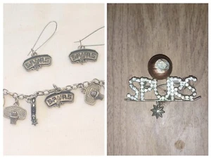  San Antonio SPURS NBA Charm Bracelet, Earrings & Pin Jewelry Set Good Condition - Picture 1 of 7