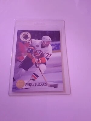 1993-94 Leaf Hat Trick Artists Pierre Turgeon #5 HOF - Image 1 of 2