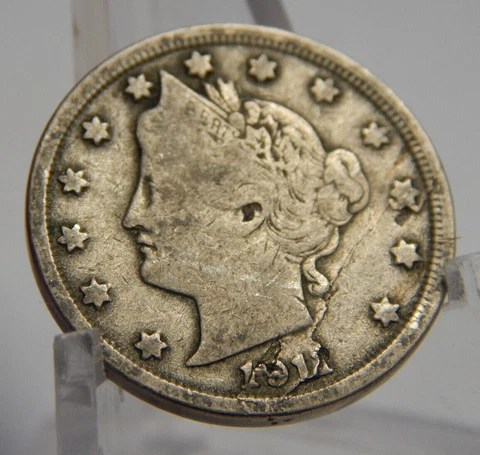 Mint Error - Planchet Defect - 1911 Liberty V Nickel Cover