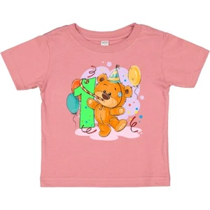 Inktastic 1st Birthday Teddy Bear Baby T-Shirt First Cute Infant Tees Shower - Picture 1 of 8