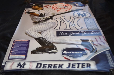 Derek Jeter FATHEAD 32" Vinyl Wall Graphic New York Yankees Official MLB Poster Cover