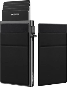 YESIIW Slim Wallet for Men - Minimalist Mens Wallet Pop up Card Holder with RFID - Picture 1 of 7