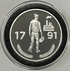 1791 Hard Times Made The U.S. Proof Coin 1 Troy Oz .999 Fine Silver Rare Round - Picture 1 of 11