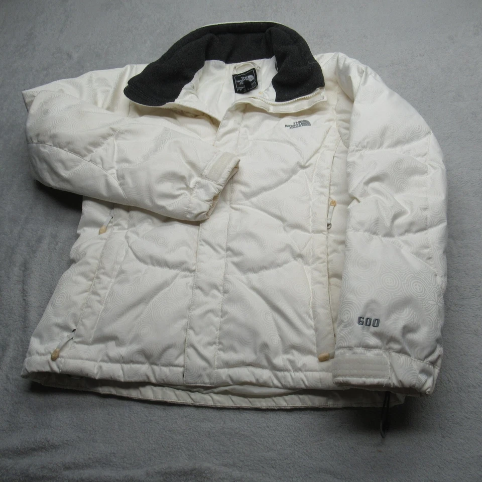 Chaqueta The North Face Down Mujer Mediana Blanca 600 Relleno Impermeable Puffer Esquí Foto 1 de 4