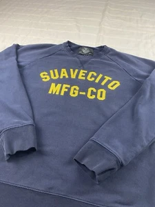 Suavecito Mfg-Co Sweatshirt Men's Size Small Blue Sewn Collegiate V Notch Shirt - Picture 1 of 8