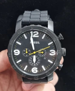 Fossil Nate Chronograph Large Black Dial JR1425 Men's Watch - Picture 1 of 9