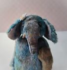 Elephant Teddy bear gifts Artist OOAK doll Handmade Vintage plush Old style gift