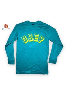 Obey Logo Print Long Sleeve T-Shirt Mens size XS - Picture 1 of 8