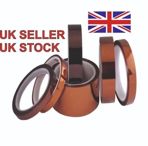Kapton Polyimide Tape Heat Resistant Adhesive Insulation 5 - 100mm Wide 33M Long - Picture 1 of 23