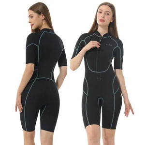 Vofiw Womens Shorty Origin 2mm Wetsuit | Short Sleeve Neoprene Wetsuit, Black - Picture 1 of 10