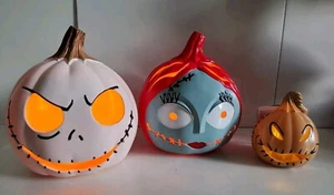 A Nightmare Before Christmas Light Up Pumpkin Sally Jack Oogie Boogie - Bild 1 von 10