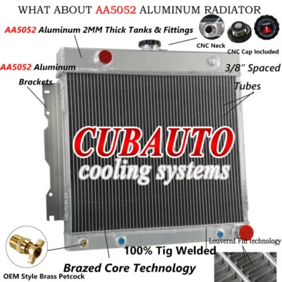 Fits 1970-79 Dodge Truck Pickup Van D100 D150 B100 B200 3-ROW Aluminum Radiator - Изображение 1 из 4