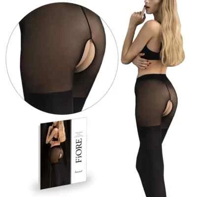 TWILIGHT Ouvert Damen Strumpfhose mit offenem Schritt Strapsoptik 20 Den Gr. 4L - Bild 1 von 3