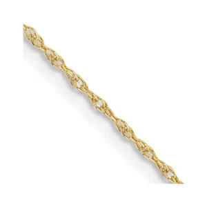 Real 10kt Yellow Gold .8mm Lite-Baby Rope Chain; 16 inch - Picture 1 of 7