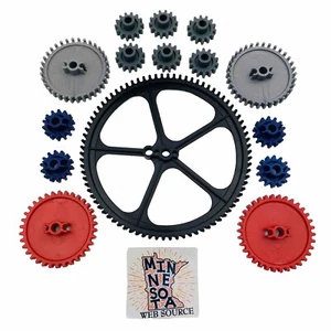 15 Knex Gears Silver & Black Crown Med & Small K'nex Education Parts - Picture 1 of 5