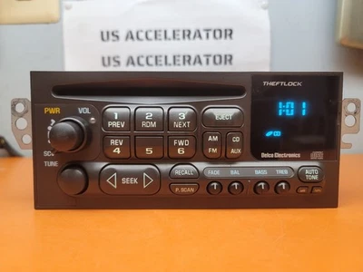 Genuine DELCO GM GMC CHEVY CHEVROLET STEREO AM/FM RADIO CD PLAYER w/ TABS & FAN - Image 1 of 4