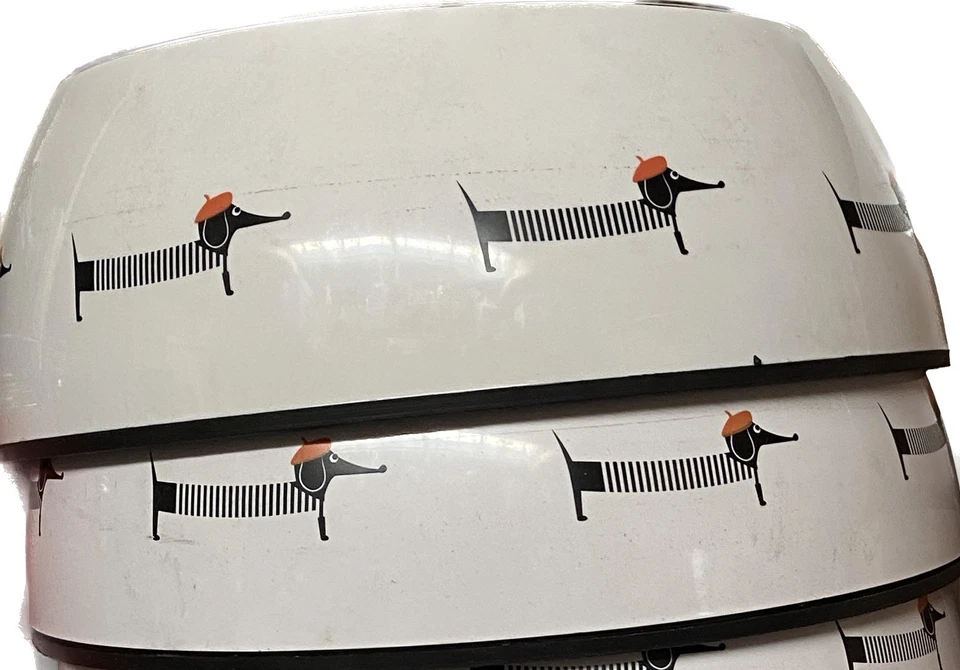 Hundenapf mit süßem Dackelmotiv, weiß, herausnehmbare Schüssel, Napf, Futternapf - Bild 1 von 1