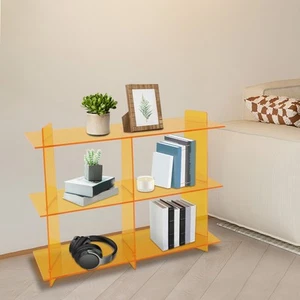 3 Tier Acrylic Bookshelf Freestanding Bookcase Bedroom Storage Display Rack - Picture 1 of 17