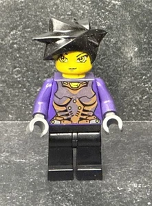 LEGO Hitomi Exo Force minifigure 8107 Spiky Black Hair Purple Authentic - Picture 1 of 2