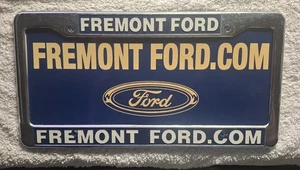 FREMONT FORD CALIFORNIA DEALERSHIP LICENSE PLATE FRAME PLASTIC W/ PAPER - Picture 1 of 2