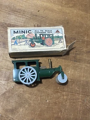 Antiguo/De Colección TRI-ANG MINIC Rodillo de Vapor Juguete de Lata en Caja Original, Hecho en Inglaterra Foto 1 de 4