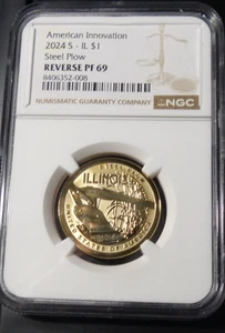 2024-S (IL) $ 1. 00 Steel Plow NGC Reverse Proof 70 - Picture 1 of 4