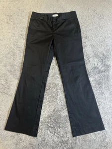 Pantalones Calvin Klein Pantalones Mujer 8 Negro Frente Plano Algodón Acampanado Parte Inferior - Imagen 1 de 7