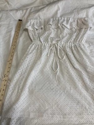 OP Ocean Pacific White Strapless Coverup Juniors M 7 9 Tie Elastic Sheer see-thr - Image 1 of 4