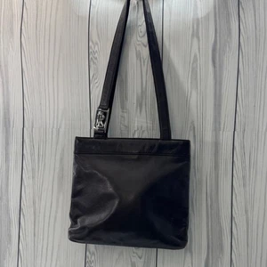 Cartera de hombro clásica vintage Ralph Lauren marrón chocolate oscuro con logotipo  - Imagen 1 de 9