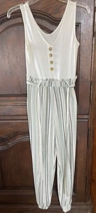 Comfy Knit Women ‘s Jumpsuit XS Stretchy Super Soft Pull-On w/ Tie Belt Cuffed - Picture 1 of 2