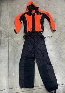 Harley Davidson Hi-Vis Orange Rain Suit Riding Gear 2 Piece W/ Bag Mens Medium - Picture 1 of 23